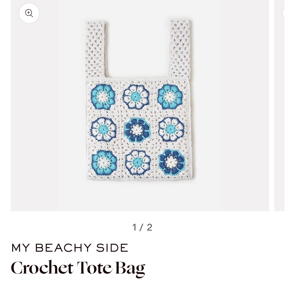 My Beachy Side Crochet Tote Bag, NWOT